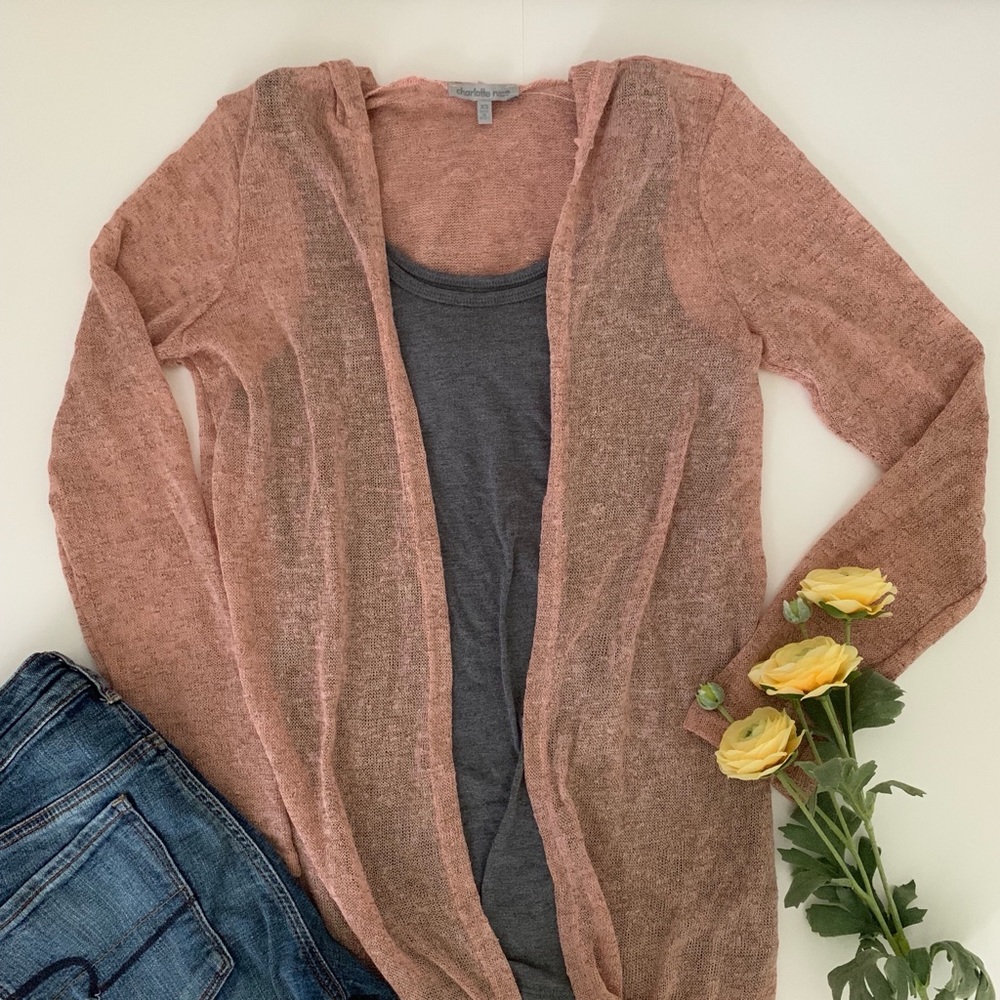 Charlotte Russe Pink Hooded Sweater- XS